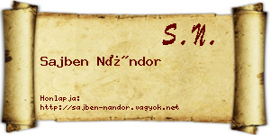 Sajben Nándor névjegykártya