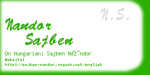 nandor sajben business card